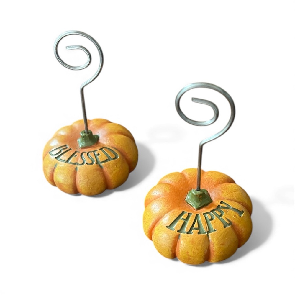 Pumpkin Place Card/Photo Holders - Blessed & Happy - Picture 2 of 4
